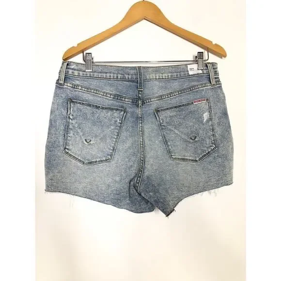 Hudson Gracie Alexandria Shorts Mid Rise Distressed Ripped Cutoff Denim NWOT 32